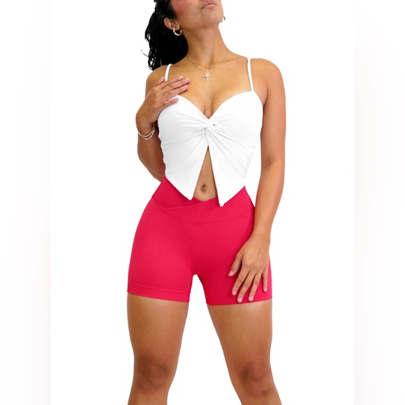 Slit Twist Sports Top (White) by Fitness Fashioness - Picture 1 of 6